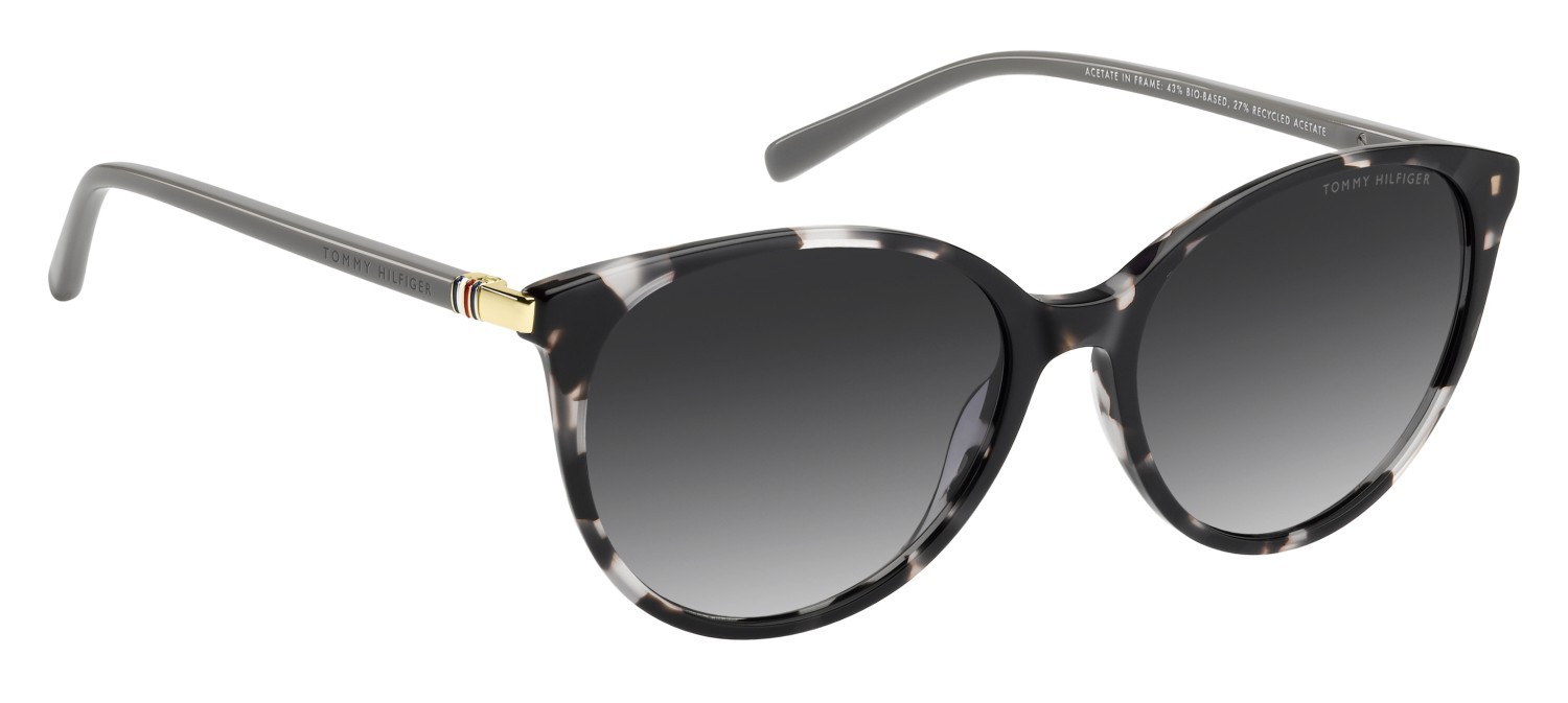 Occhiali da sole Tommy Hilfiger Th 2350/S 208624 AB8 9O colore havana grey forma pantos lenti dark grey shaded