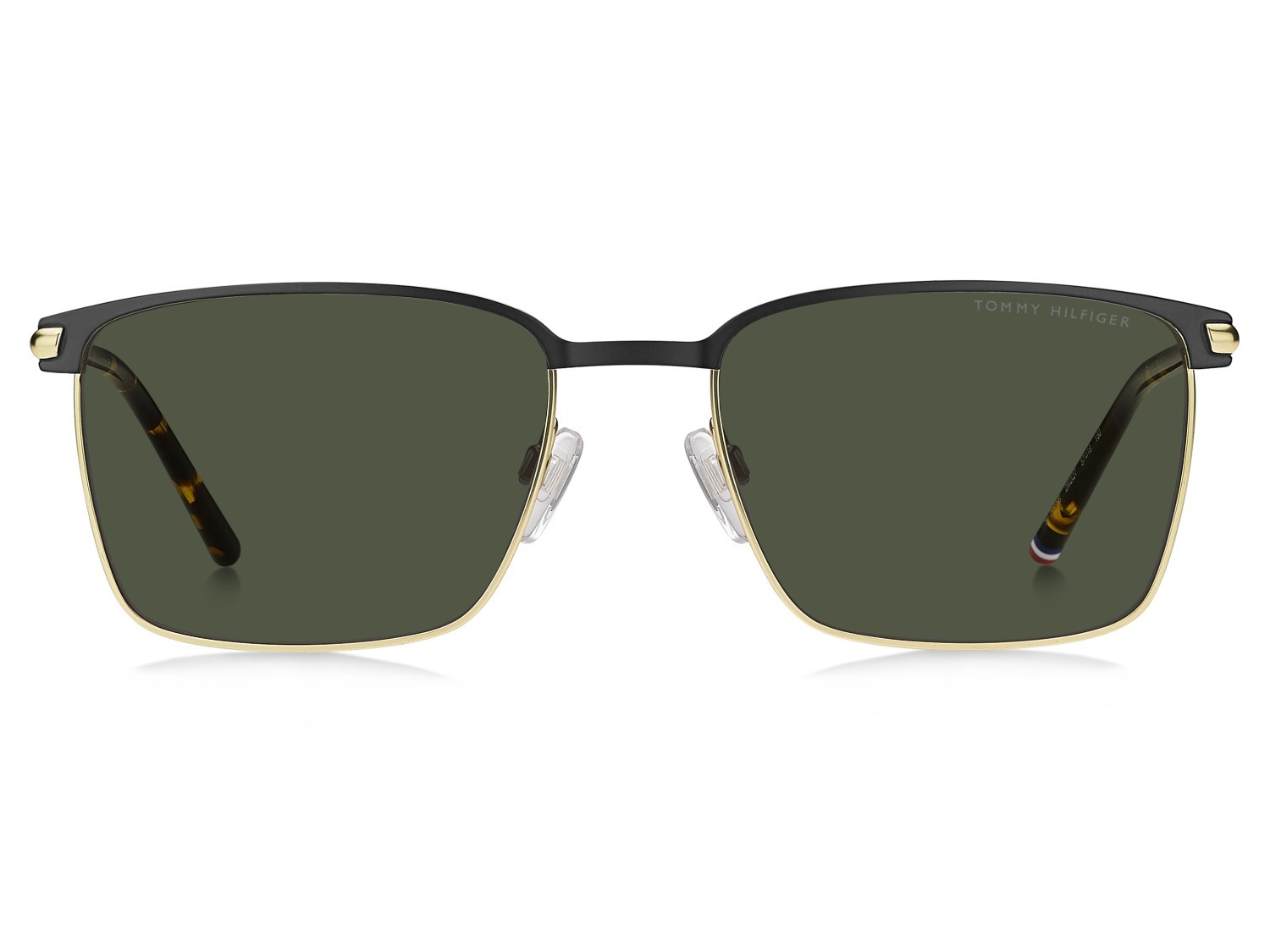 Occhiali da sole Tommy Hilfiger Th 2329/S 208625 2M2 QT colore black gold forma quadrato lenti green