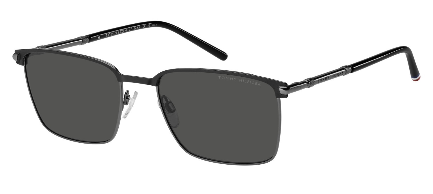 Occhiali da sole Tommy Hilfiger Th 2329/S 208625 ANS IR colore black dark ruthenium forma quadrato lenti grey
