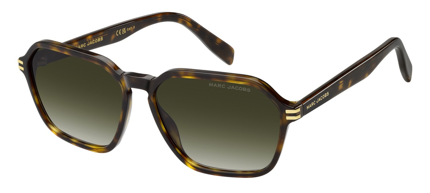 Sonnenbrillen Marc Jacobs 907/S 208628 086 9K farbe havana form quadratisch gläser green shaded