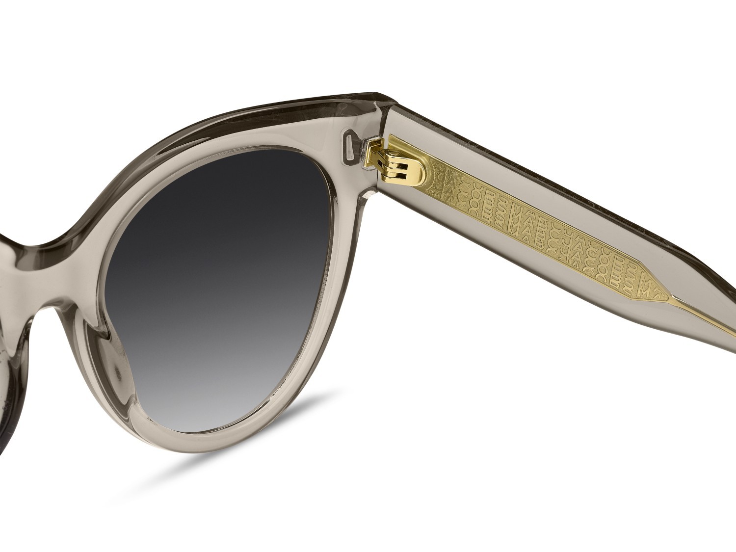 Occhiali da sole Marc Jacobs Mj 1134/S 208631 3Y5 9O colore khaki forma cat eye lenti dark grey shaded