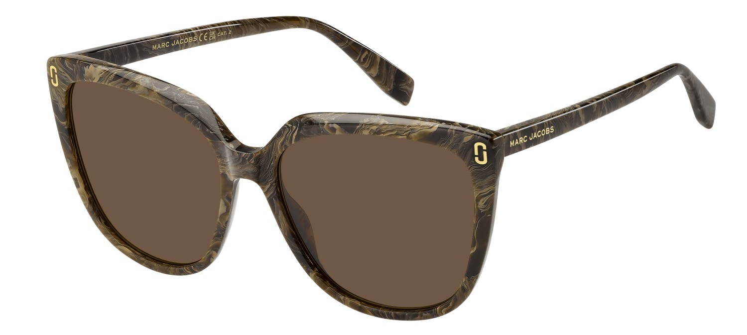 Occhiali da sole Marc Jacobs Mj 1137/S 208633 03Y 70 colore brown marble forma cat eye lenti brown
