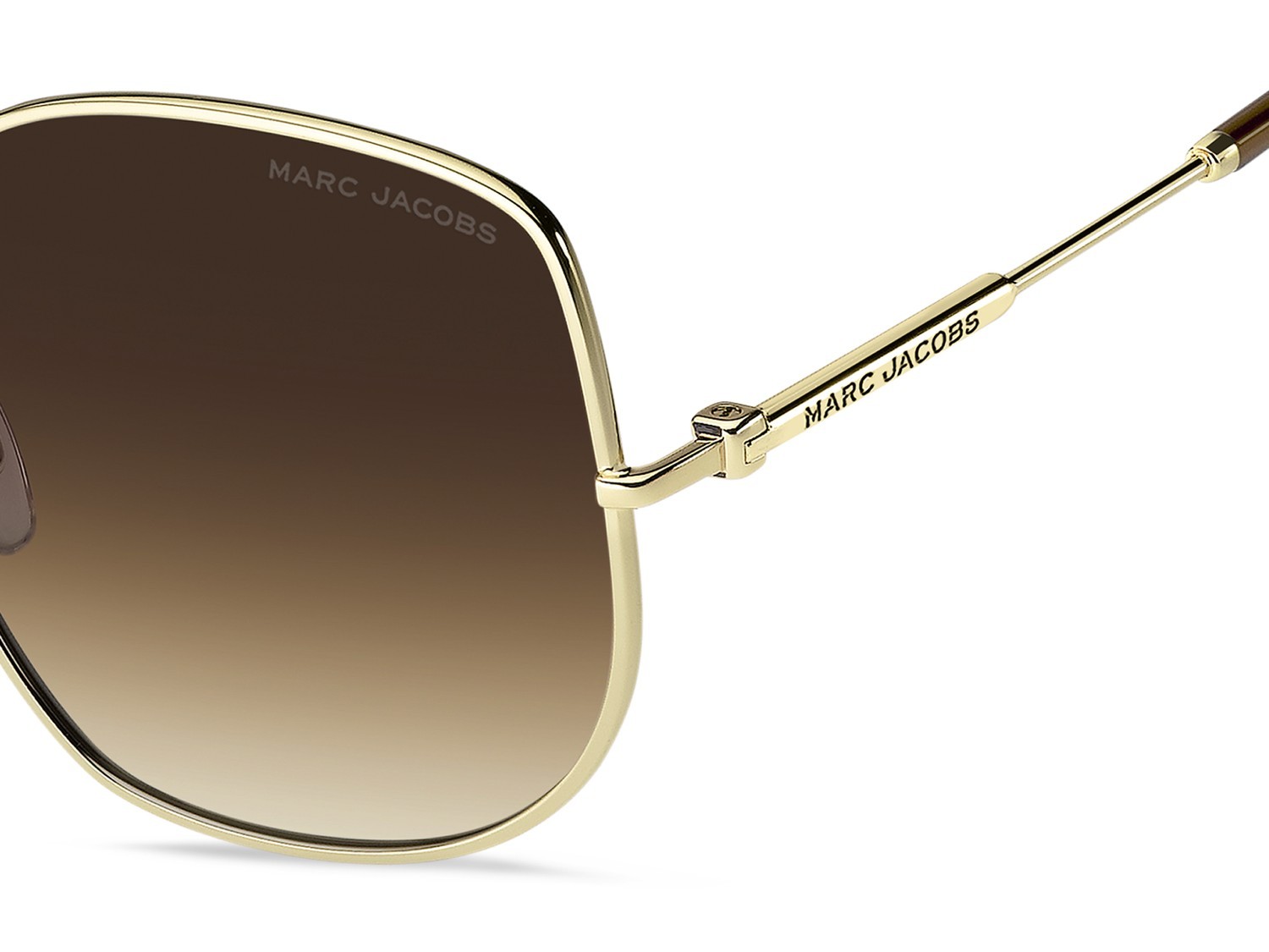 Sunglasses Marc Jacobs 916/S 208635 01Q N4 color gold brown shape square lenses brown shaded brick