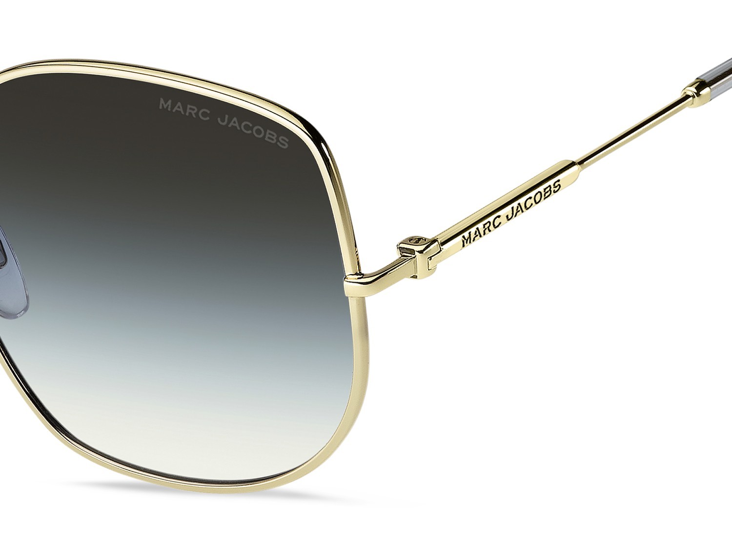 Occhiali da sole Marc Jacobs 916/S 208635 LKS IB colore gold blue forma quadrato lenti grey green