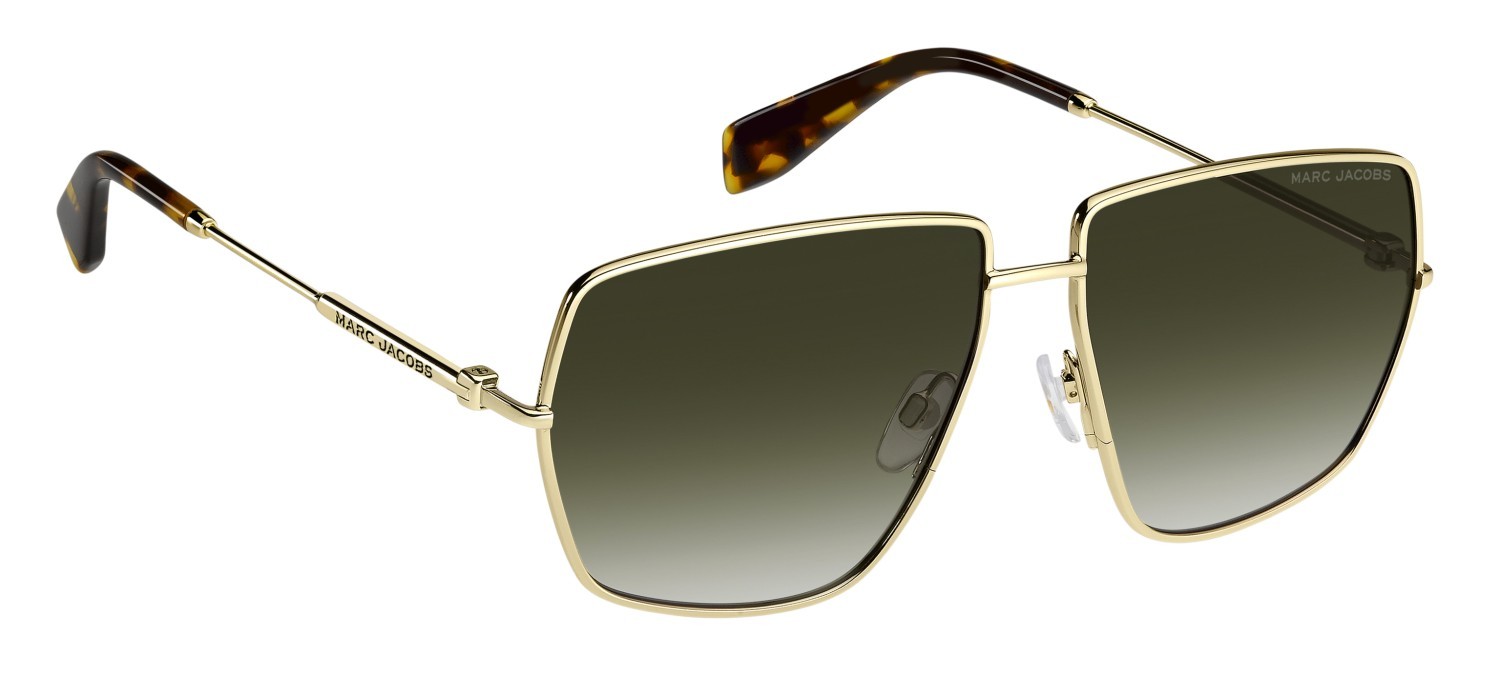 Occhiali da sole Marc Jacobs 917/S 208636 06J 9K colore gold havana forma quadrato lenti green shaded