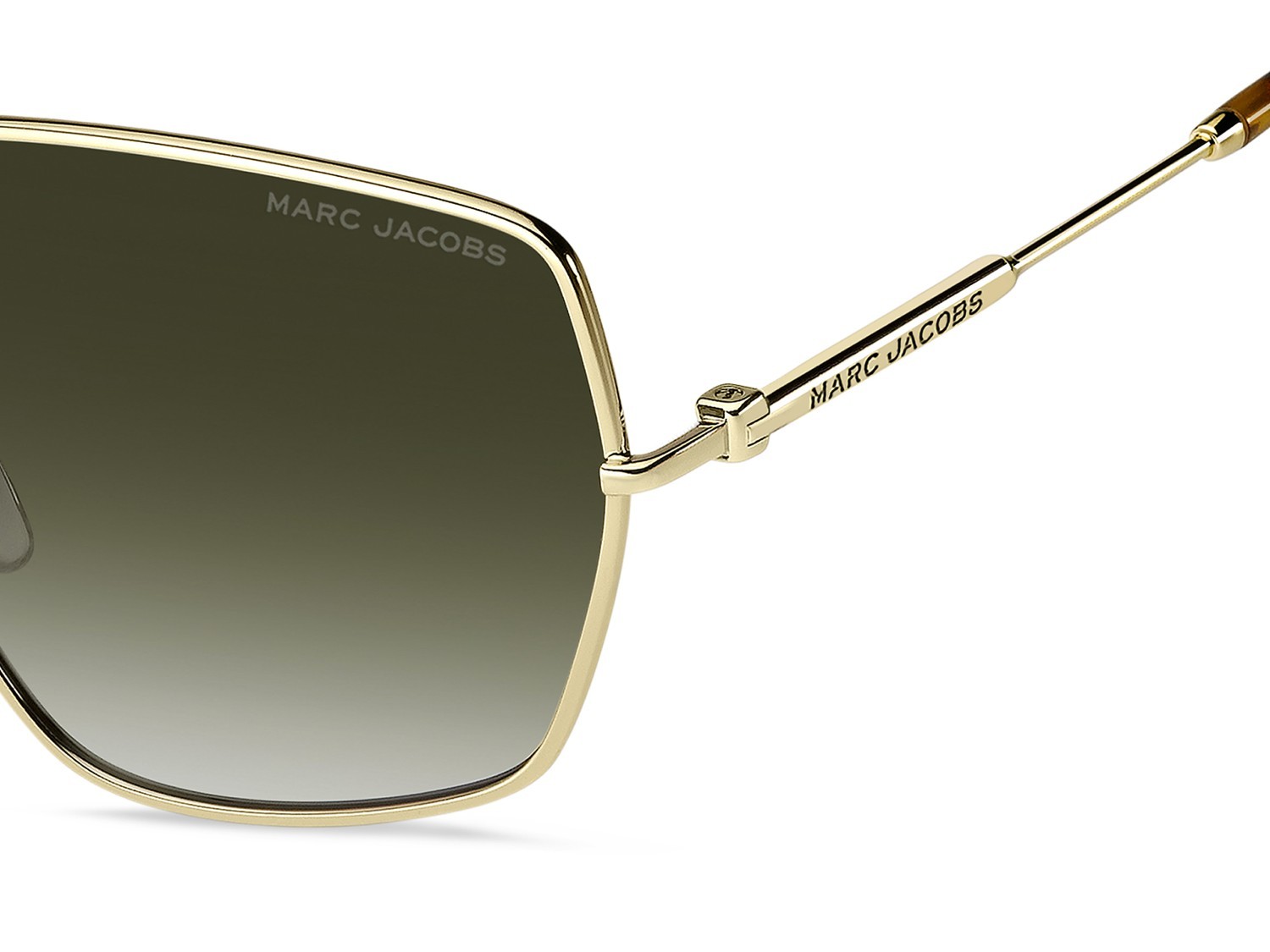 Occhiali da sole Marc Jacobs 917/S 208636 06J 9K colore gold havana forma quadrato lenti green shaded
