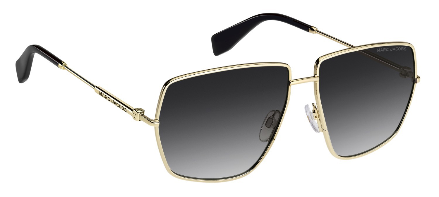Occhiali da sole Marc Jacobs 917/S 208636 RHL 9O colore gold black 2 forma quadrato lenti dark grey shaded