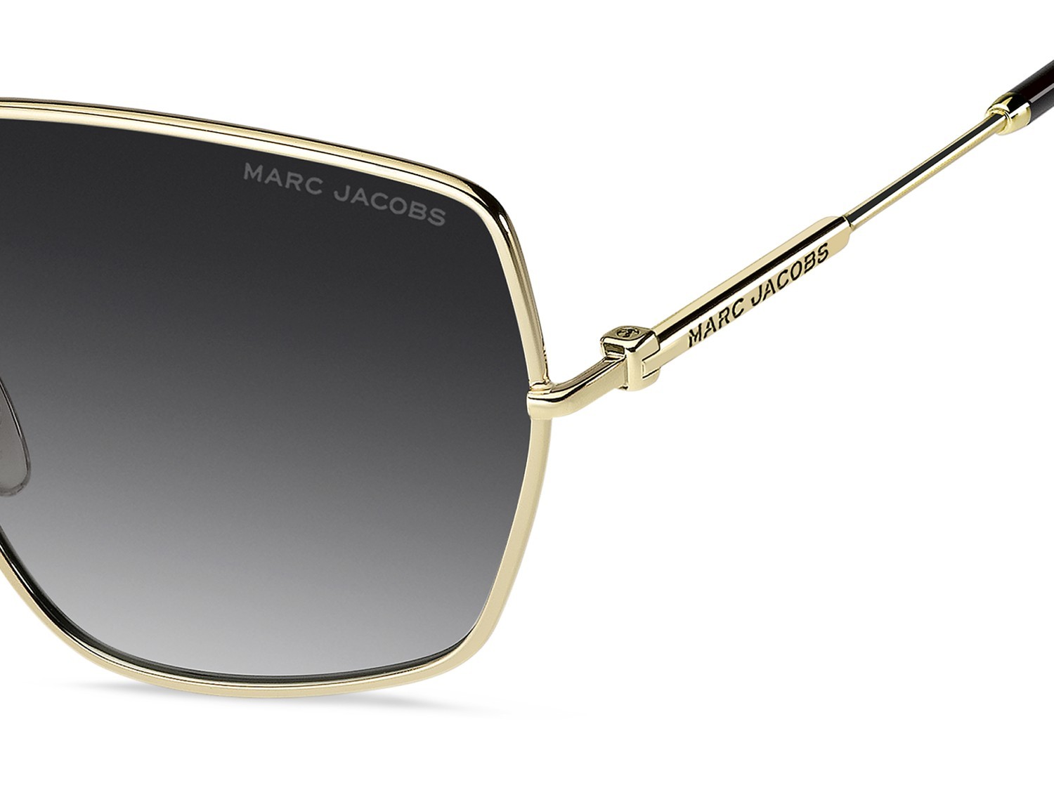 Occhiali da sole Marc Jacobs 917/S 208636 RHL 9O colore gold black 2 forma quadrato lenti dark grey shaded