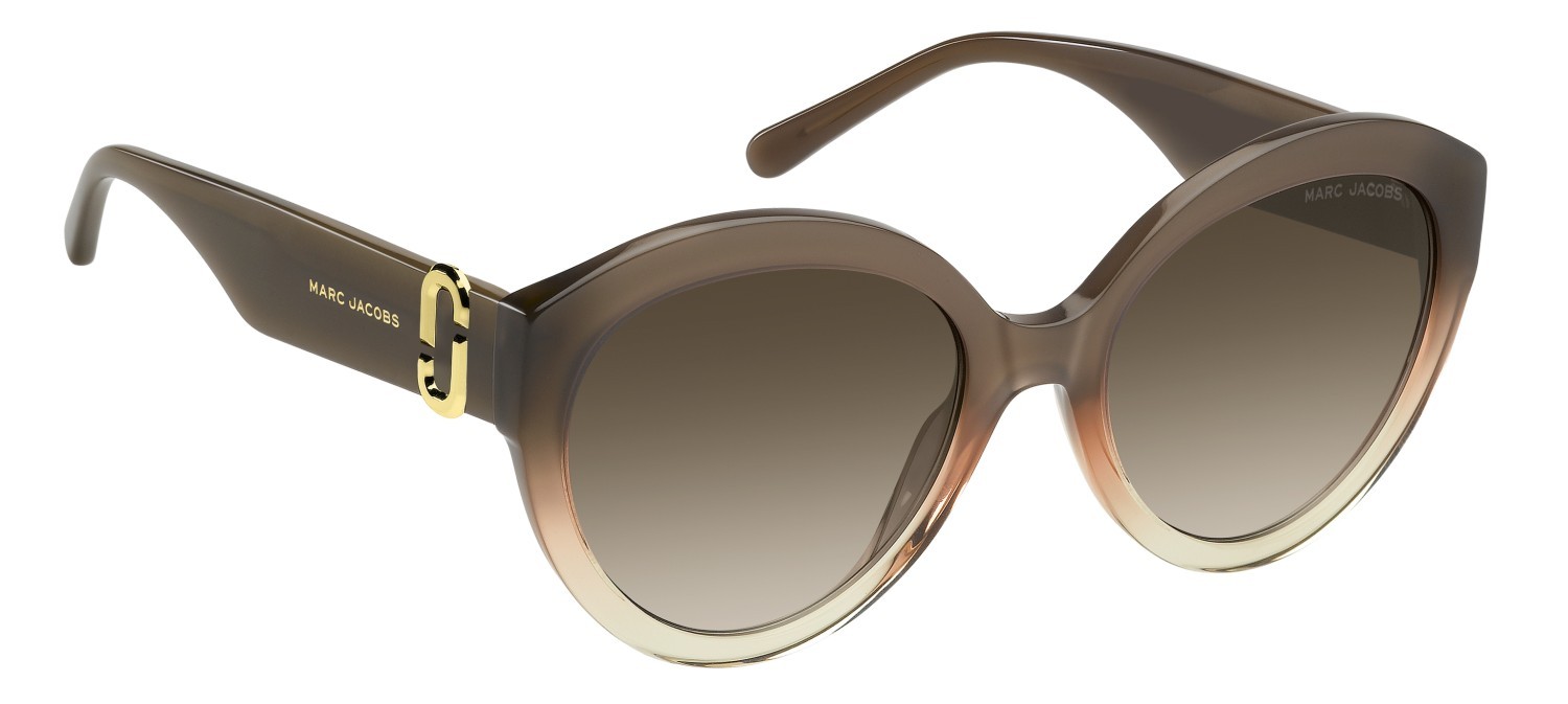 Occhiali da sole Marc Jacobs 882/S 208637 12J HA colore brown orange forma cat eye lenti brown shaded