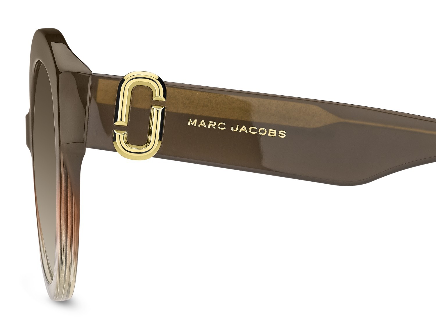 Occhiali da sole Marc Jacobs 882/S 208637 12J HA colore brown orange forma cat eye lenti brown shaded