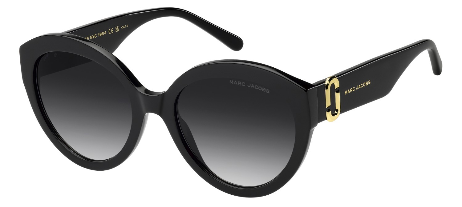 Occhiali da sole Marc Jacobs 882/S 208637 807 9O colore black forma cat eye lenti dark grey shaded