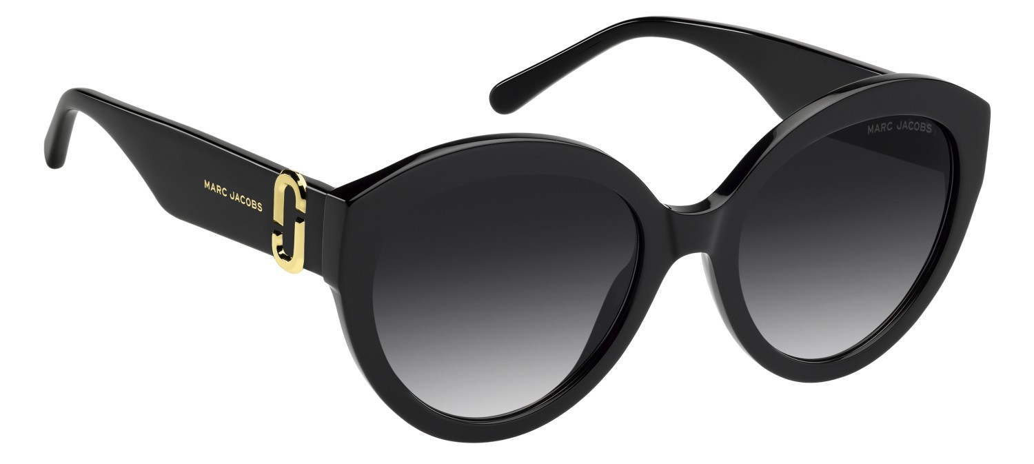 Occhiali da sole Marc Jacobs 882/S 208637 807 9O colore black forma cat eye lenti dark grey shaded
