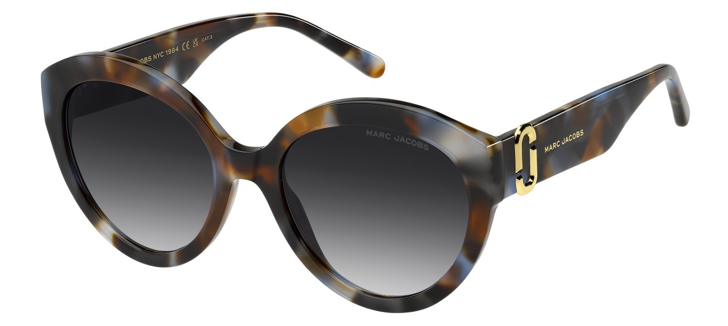Sunglasses Marc Jacobs 882/S 208637 X8Q 9O color brown blue havana shape cat eye lenses dark grey shaded