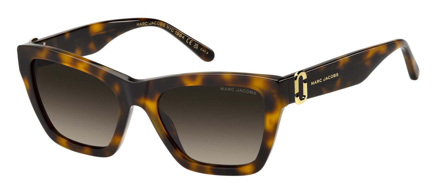 Occhiali da sole Marc Jacobs 884/S 208638 086 HA colore havana forma cat eye lenti brown shaded