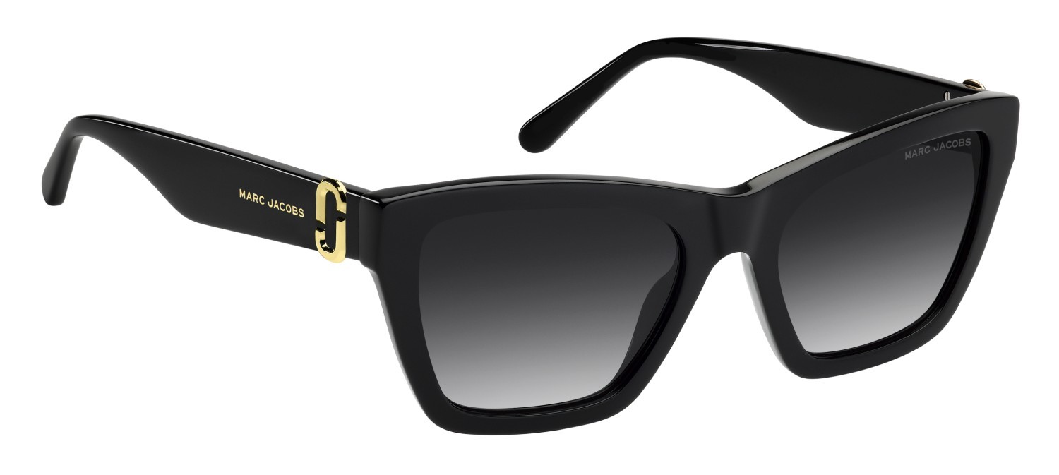 Occhiali da sole Marc Jacobs 884/S 208638 807 9O colore black forma cat eye lenti dark grey shaded