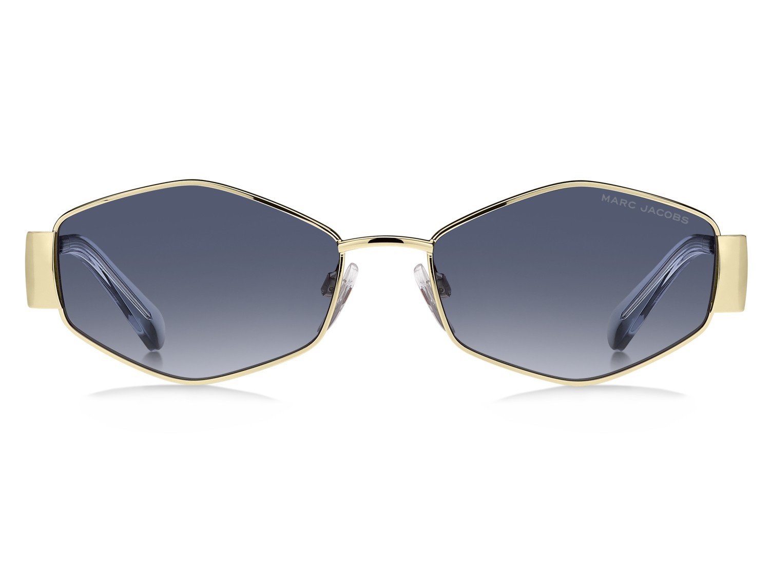 Sunglasses Marc Jacobs 496/SHINY 208639 LKS 08 color gold blue shape square lenses dk blue shaded