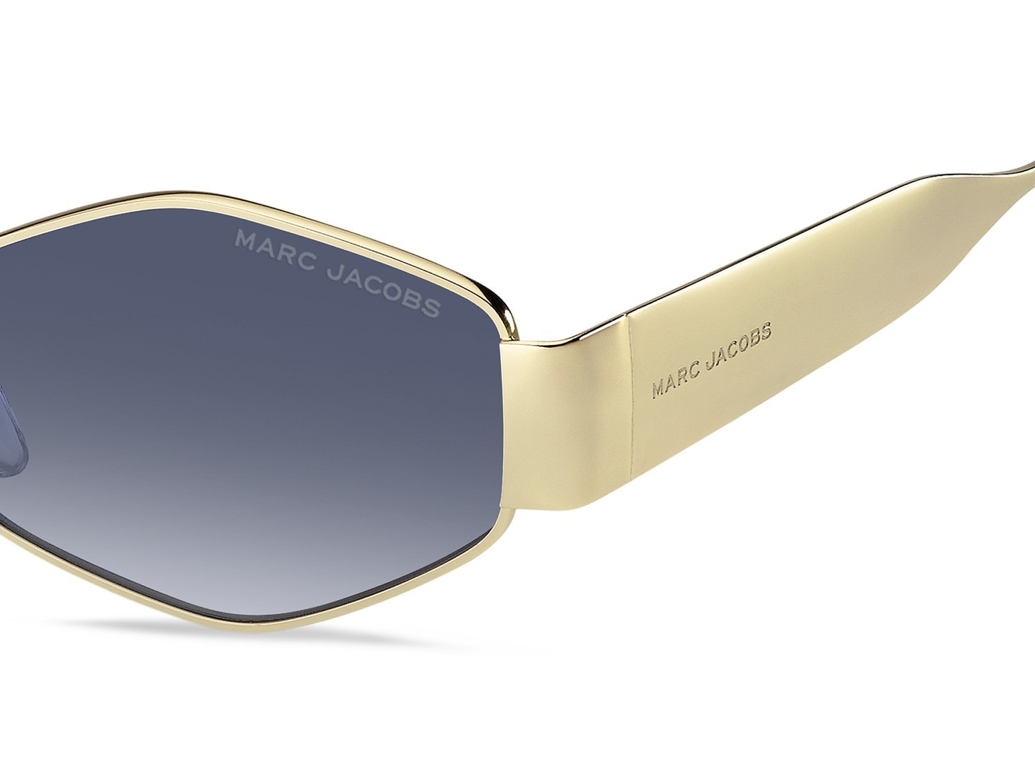 Sunglasses Marc Jacobs 496/SHINY 208639 LKS 08 color gold blue shape square lenses dk blue shaded