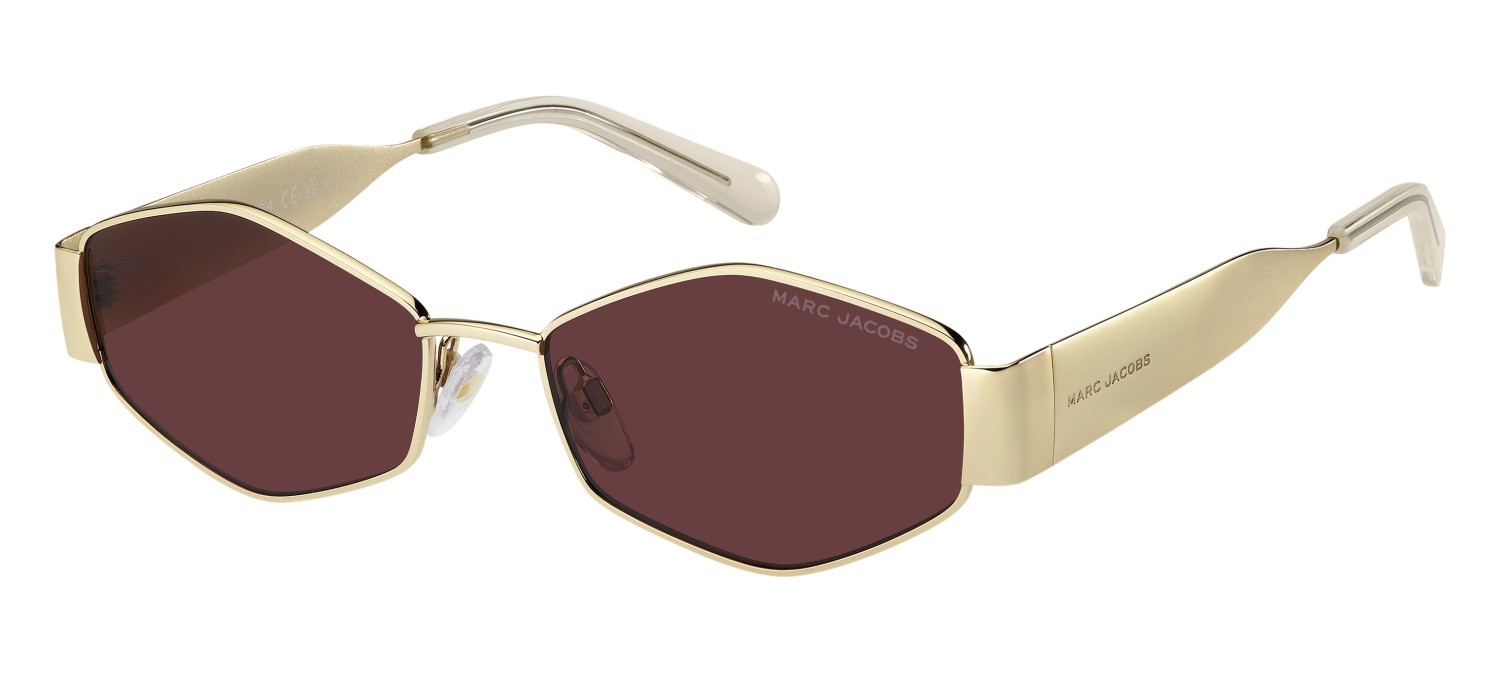 Occhiali da sole Marc Jacobs 496/SHINY 208639 NOA 4S colore gold burgundy forma quadrato lenti burgundy