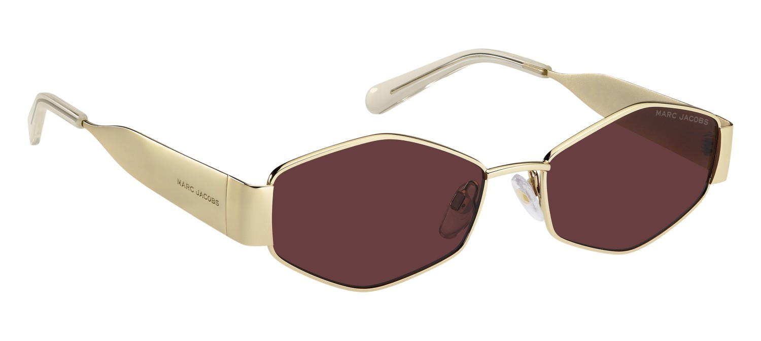 Occhiali da sole Marc Jacobs 496/SHINY 208639 NOA 4S colore gold burgundy forma quadrato lenti burgundy