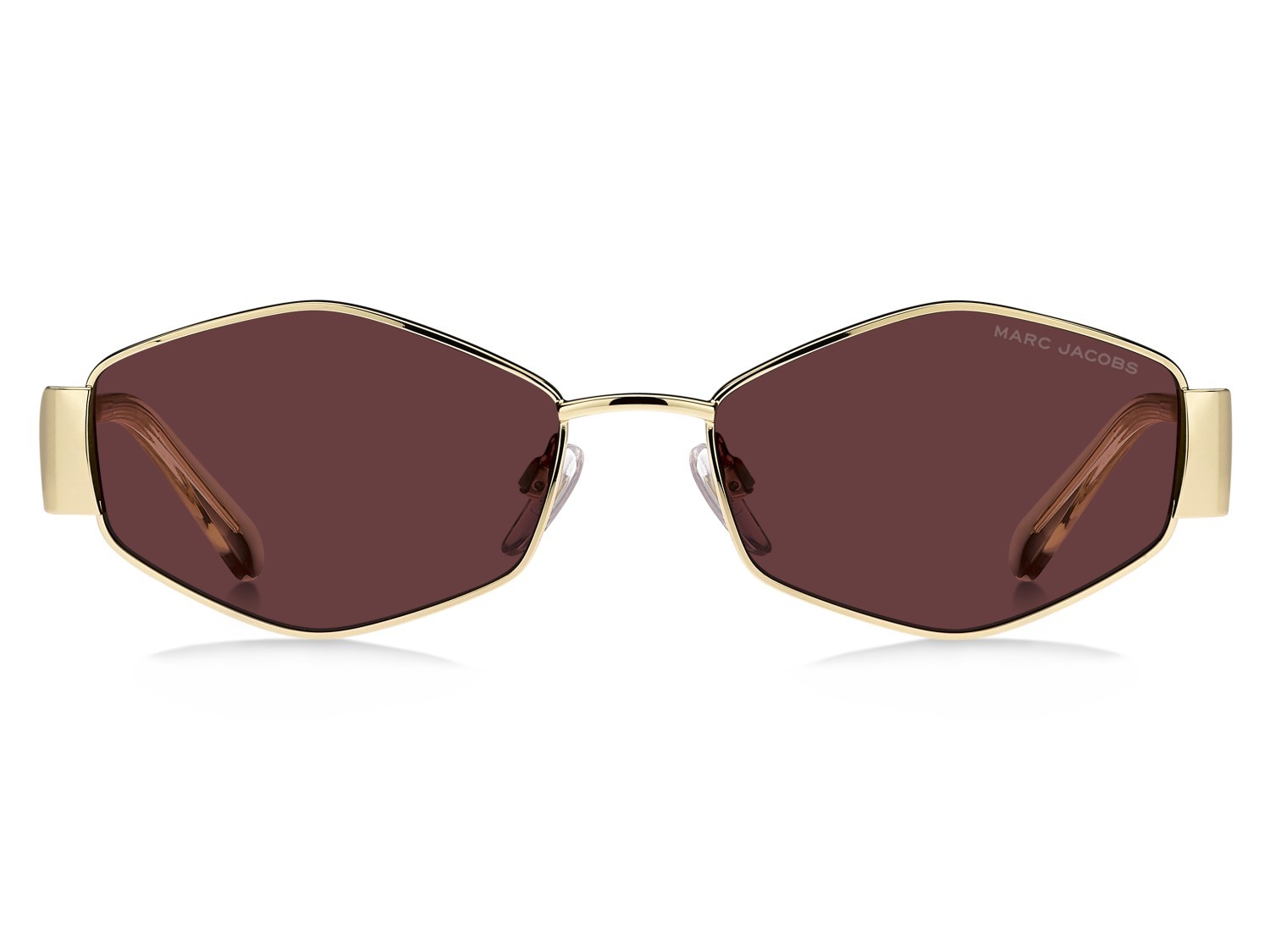 Occhiali da sole Marc Jacobs 496/SHINY 208639 NOA 4S colore gold burgundy forma quadrato lenti burgundy