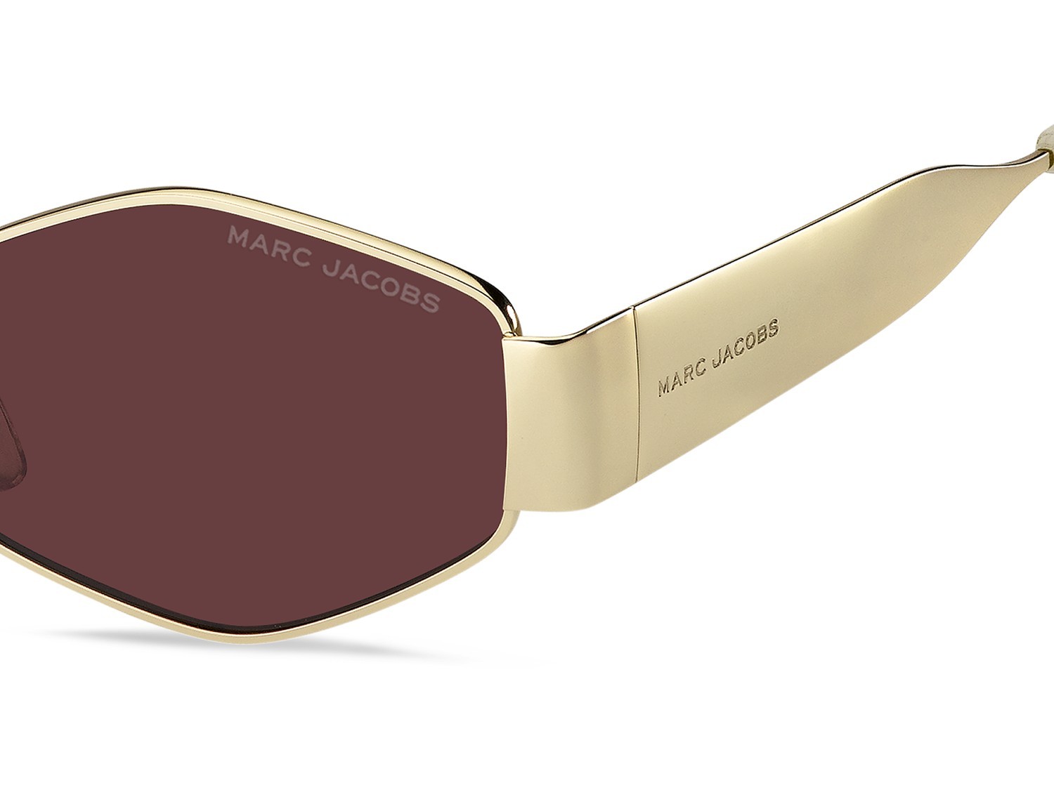 Occhiali da sole Marc Jacobs 496/SHINY 208639 NOA 4S colore gold burgundy forma quadrato lenti burgundy