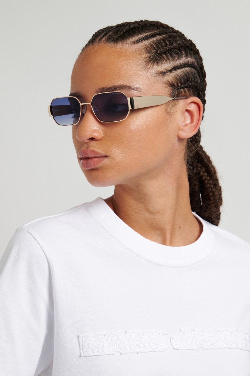Sunglasses Marc Jacobs 890/S 208640 LKS 08 color gold blue shape square lenses dk blue shaded