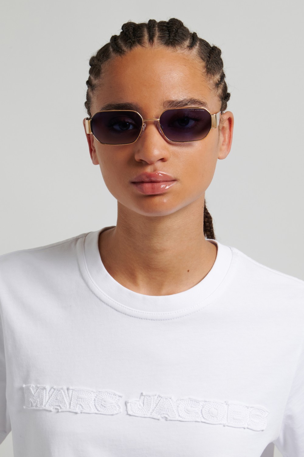 Sunglasses Marc Jacobs 890/S 208640 LKS 08 color gold blue shape square lenses dk blue shaded