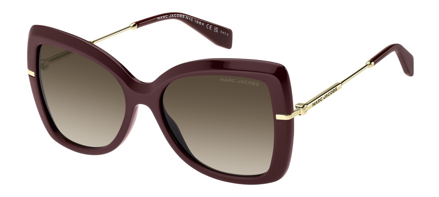 Sunglasses Marc Jacobs 881/S 208642 LHF HA color burgundy 2 shape butterfly lenses brown shaded