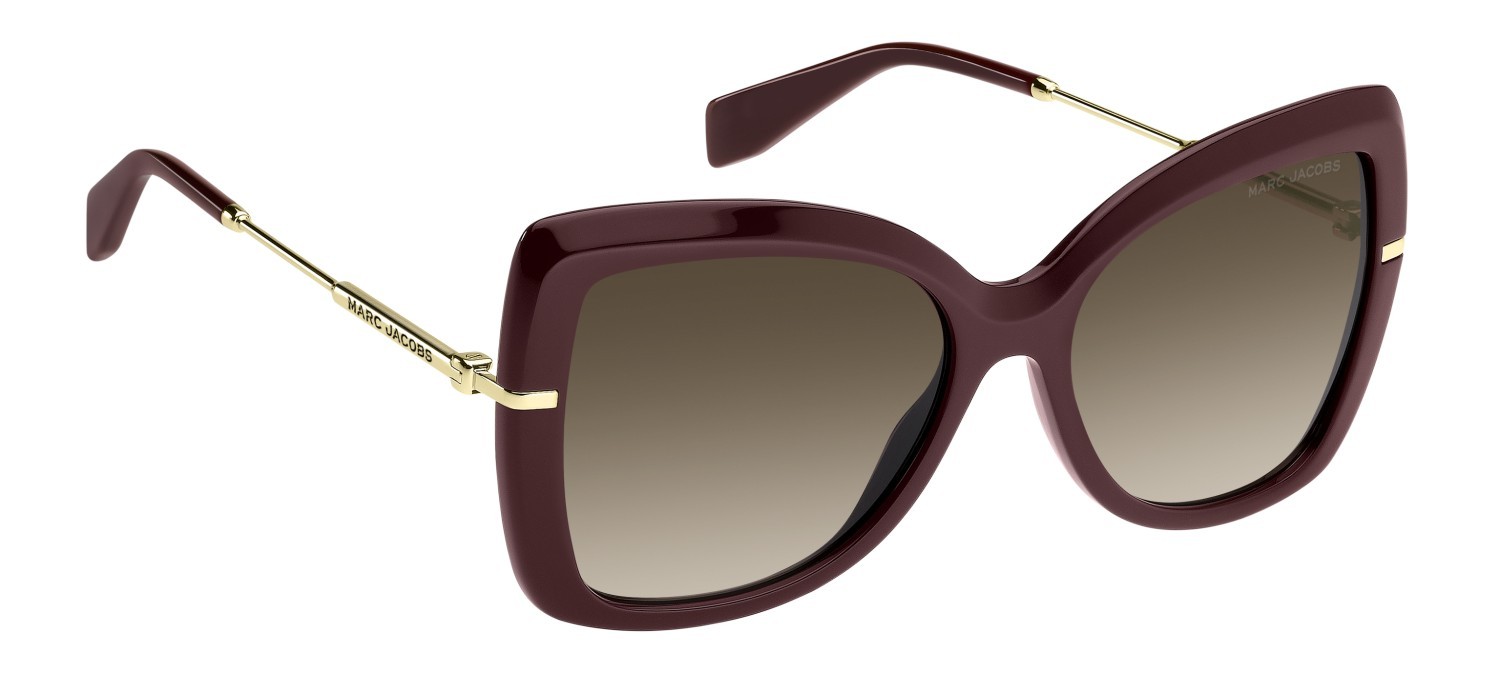 Sunglasses Marc Jacobs 881/S 208642 LHF HA color burgundy 2 shape butterfly lenses brown shaded