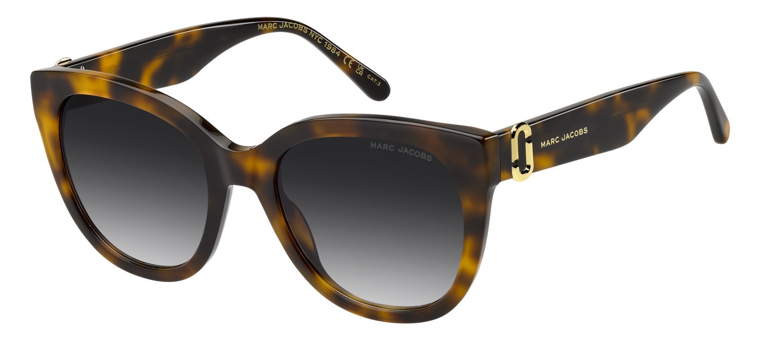 Sunglasses Marc Jacobs 885/S 208644 086 9O color havana shape cat eye lenses dark grey shaded