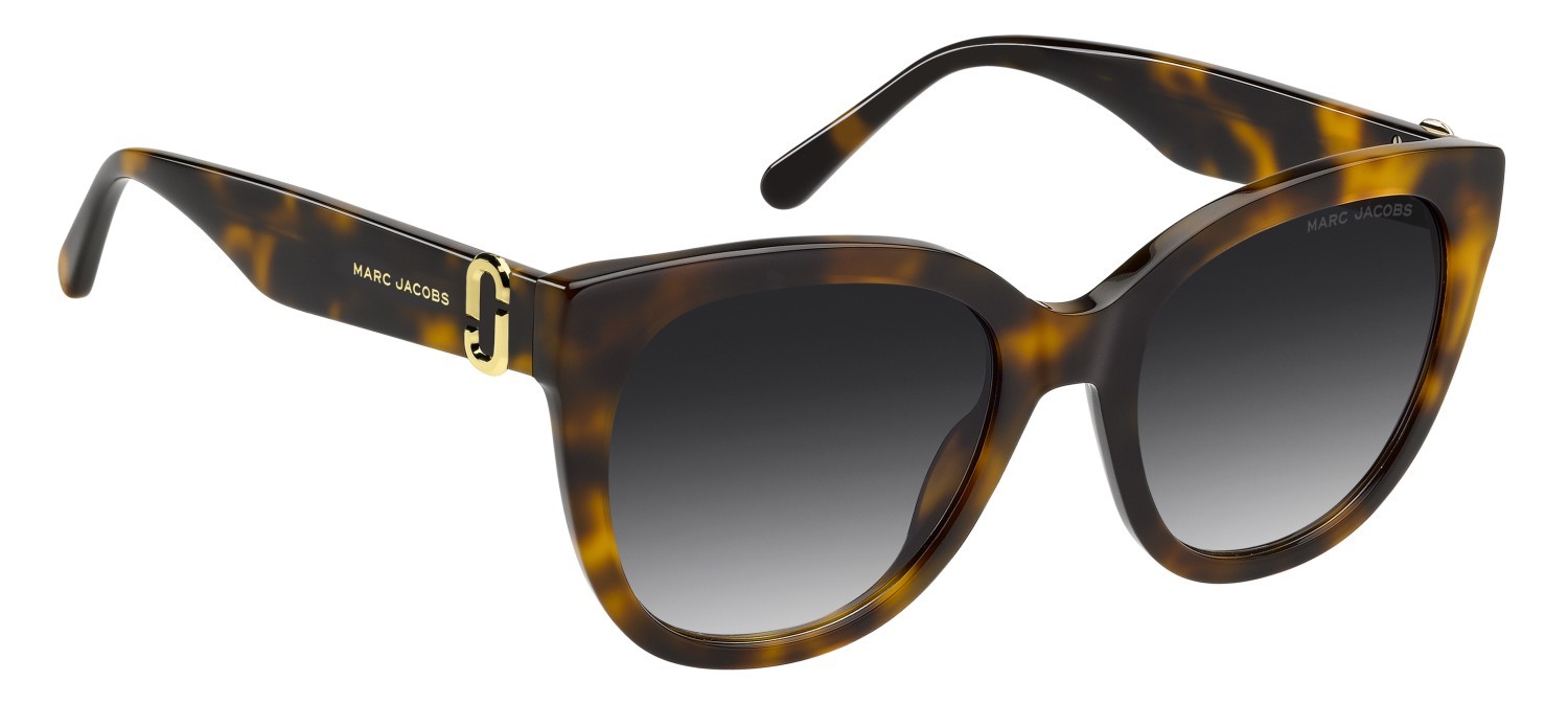 Sunglasses Marc Jacobs 885/S 208644 086 9O color havana shape cat eye lenses dark grey shaded