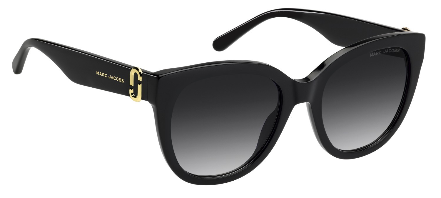 Occhiali da sole Marc Jacobs 885/S 208644 807 9O colore black forma cat eye lenti dark grey shaded