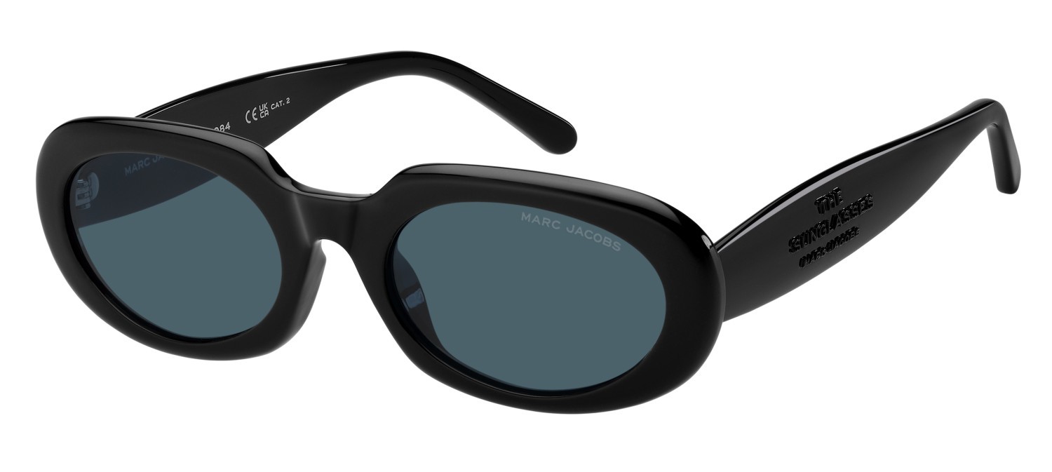 Occhiali da sole Marc Jacobs 887/G 208645 807 KU colore black forma ovale lenti blue