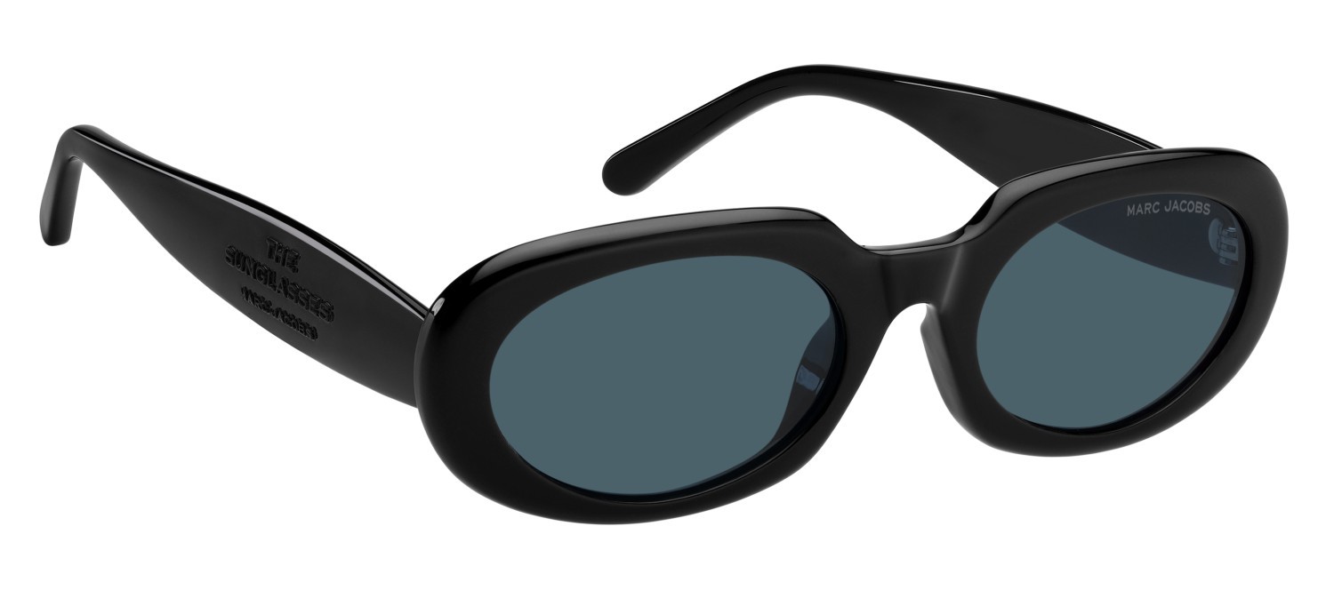 Occhiali da sole Marc Jacobs 887/G 208645 807 KU colore black forma ovale lenti blue