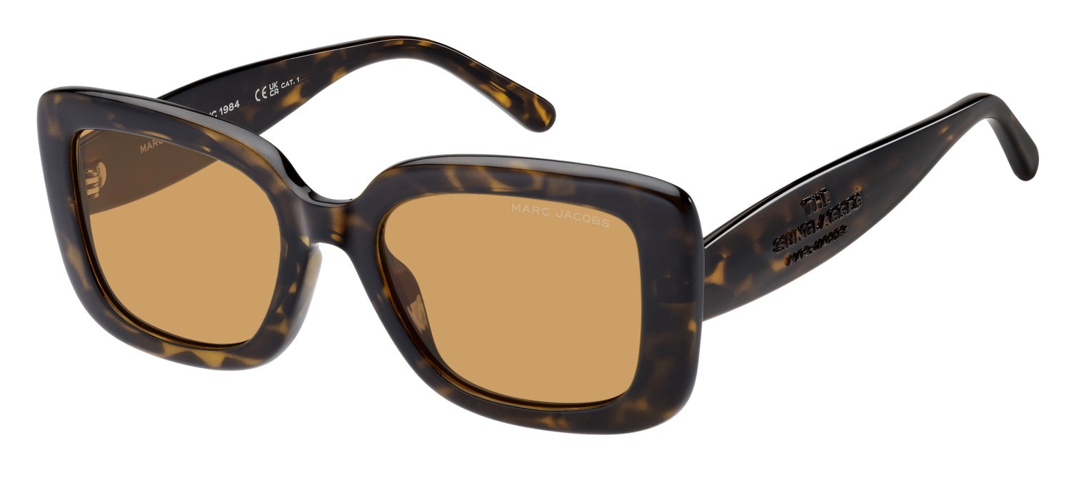 Occhiali da sole Marc Jacobs 888/S 208646 086 W7 colore havana forma quadrato lenti orange