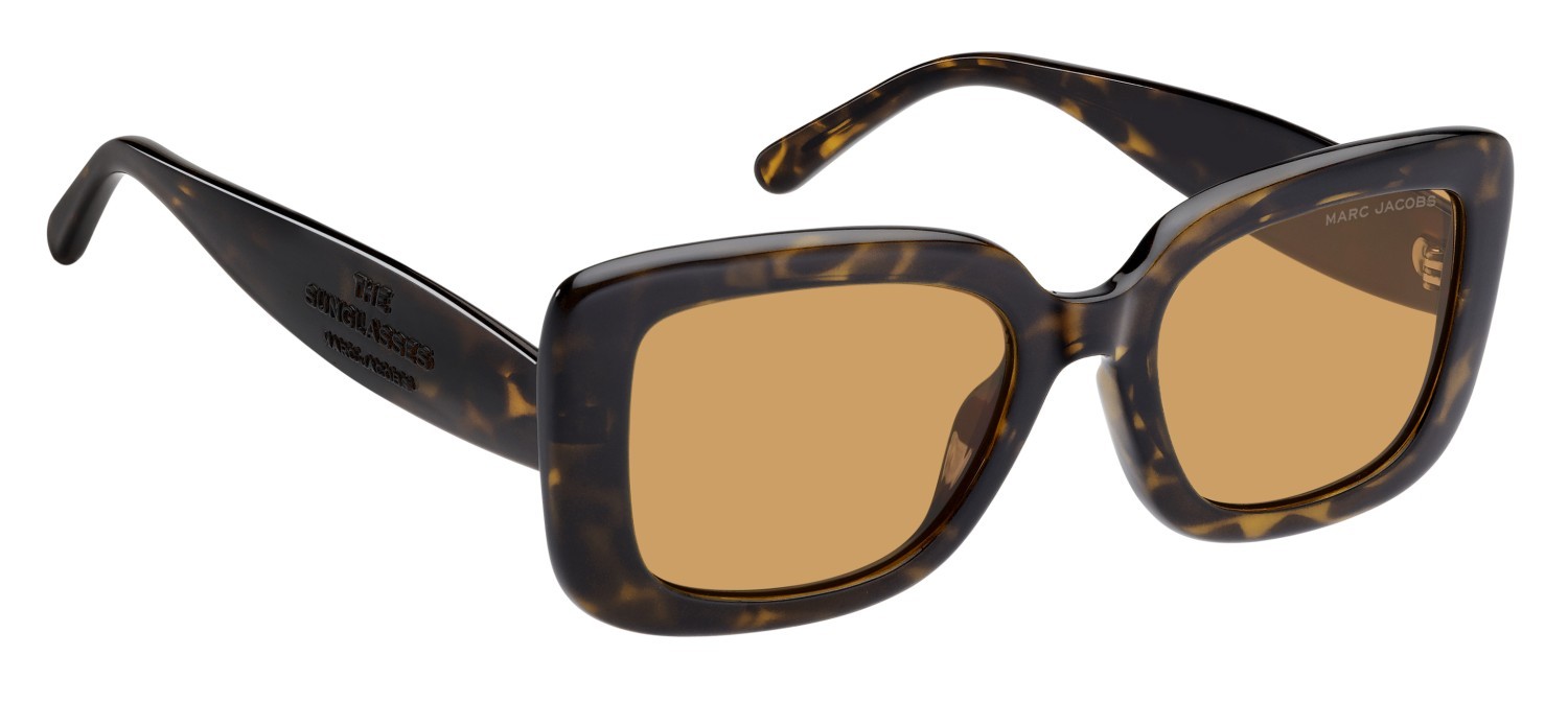 Occhiali da sole Marc Jacobs 888/S 208646 086 W7 colore havana forma quadrato lenti orange