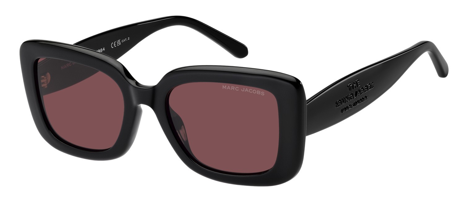 Occhiali da sole Marc Jacobs 888/S 208646 807 4S colore black forma quadrato lenti burgundy