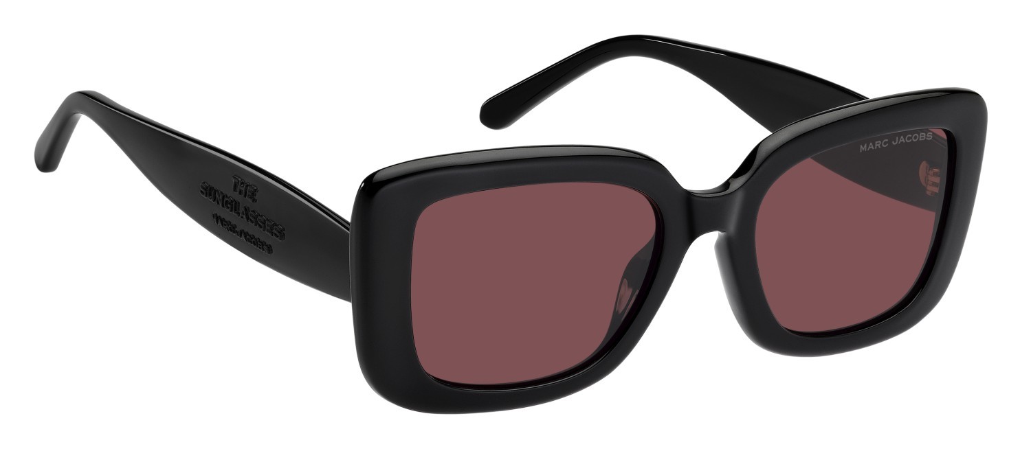 Occhiali da sole Marc Jacobs 888/S 208646 807 4S colore black forma quadrato lenti burgundy