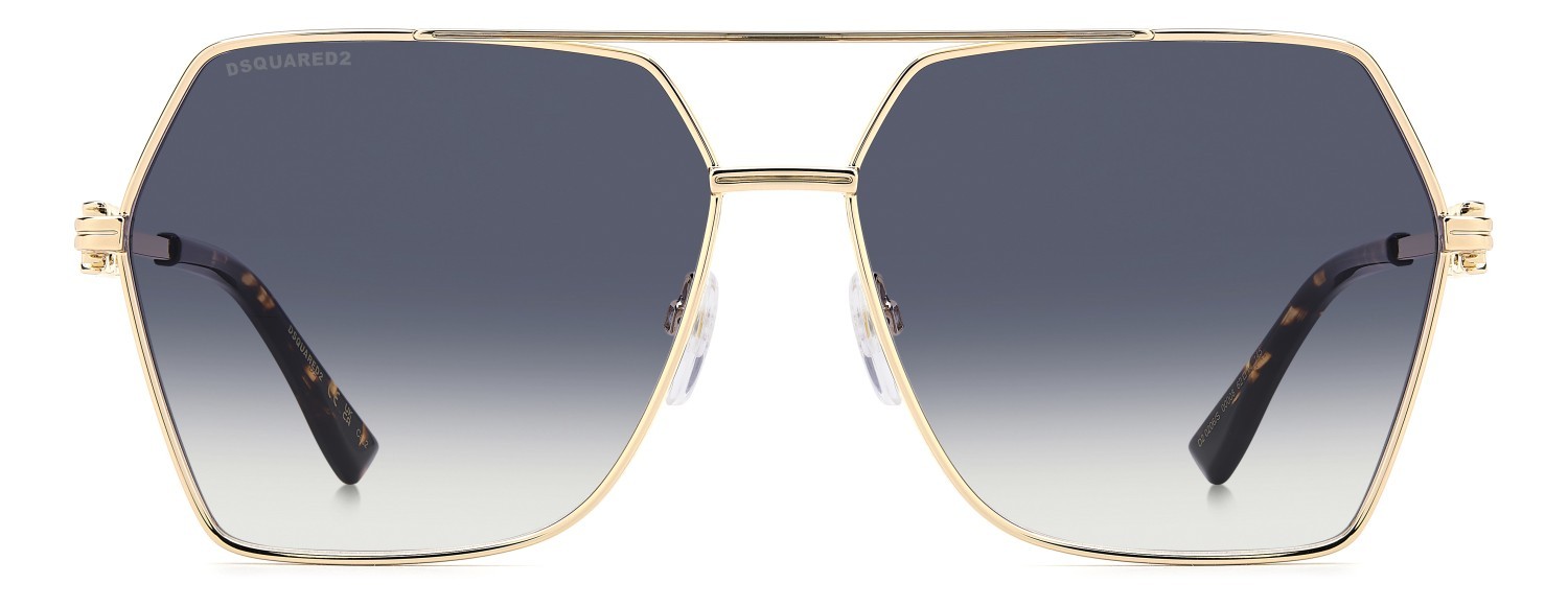 Occhiali da sole Dsquared2 D2 0206/S 208648 000 08 colore rose gold forma farfalla lenti dk blue shaded