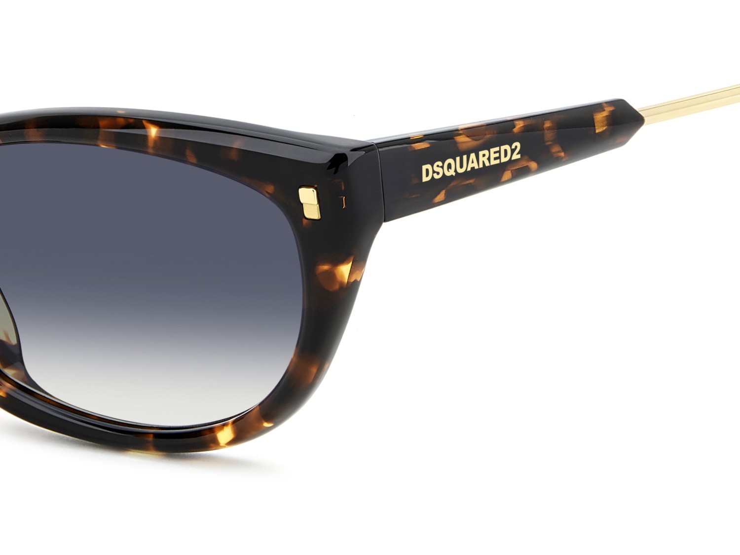 Occhiali da sole Dsquared2 D2 0209/G 208649 086 08 colore havana forma cat eye lenti dk blue shaded