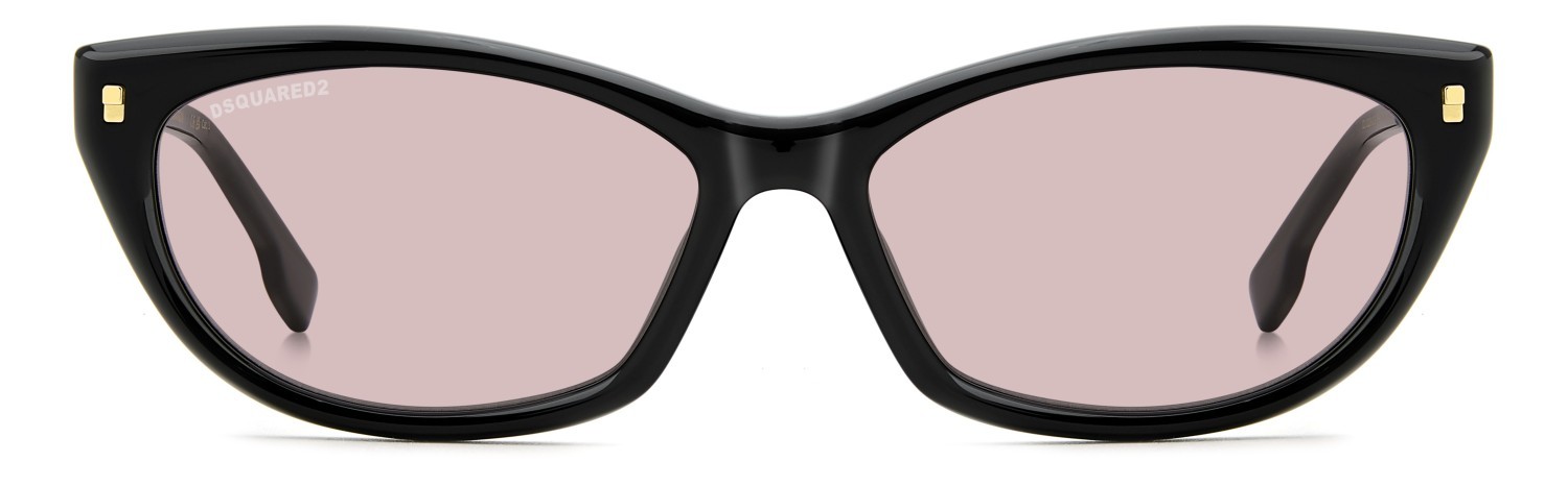 Occhiali da sole Dsquared2 D2 0209/G 208649 3H2 U1 colore black pink forma cat eye lenti pink