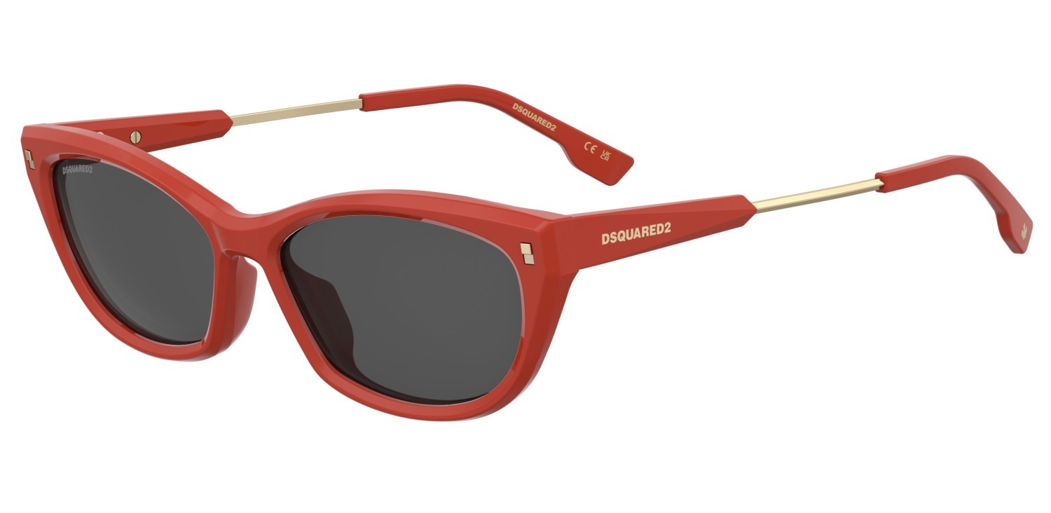 Sonnenbrillen Dsquared2 D2 0209/G 208649 C9A IR farbe red form cat-eye gläser grey