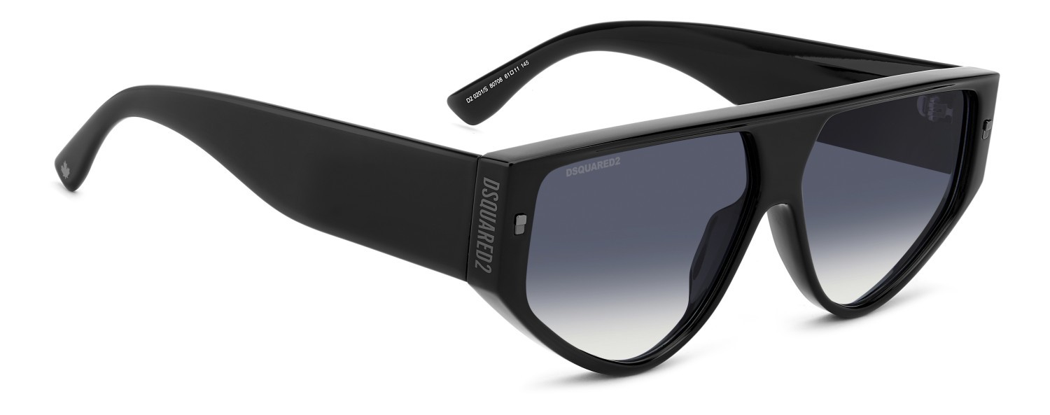 Occhiali da sole Dsquared2 D2 0201/S 208650 807 08 colore black forma altro lenti dk blue shaded