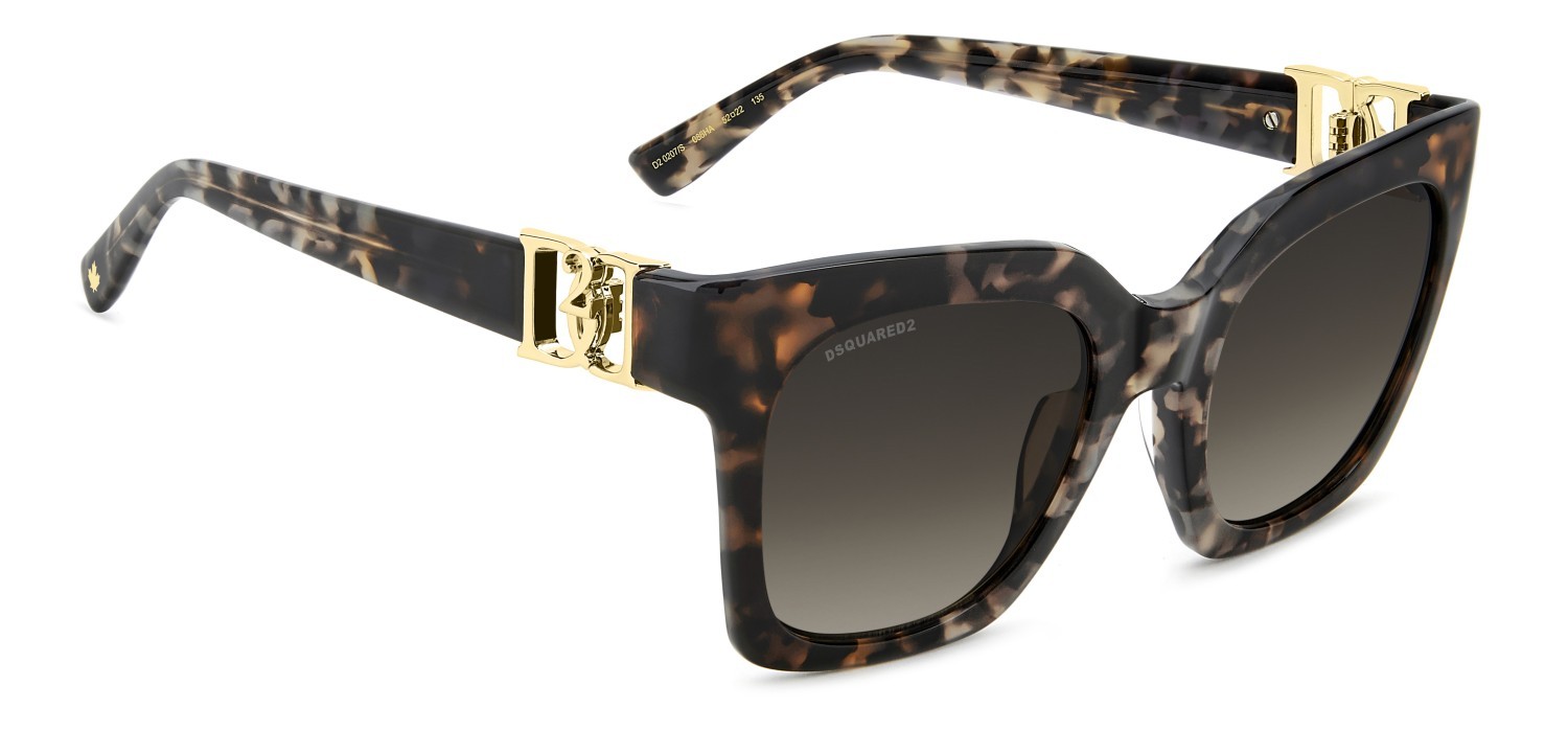 Occhiali da sole Dsquared2 D2 0207/S 208651 086 HA colore havana forma cat eye lenti brown shaded