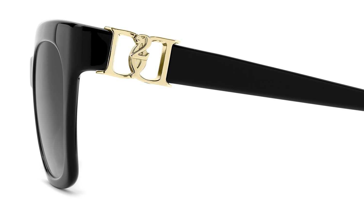 Occhiali da sole Dsquared2 D2 0207/S 208651 807 9O colore black forma cat eye lenti dark grey shaded