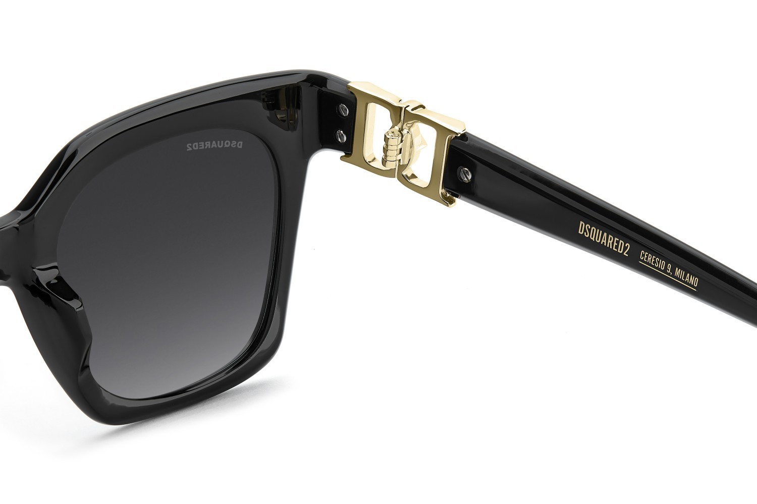Occhiali da sole Dsquared2 D2 0207/S 208651 807 9O colore black forma cat eye lenti dark grey shaded