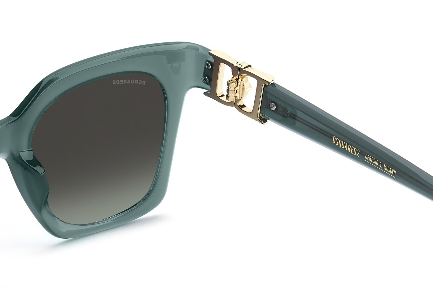 Occhiali da sole Dsquared2 D2 0207/S 208651 ZI9 IB colore teal forma cat eye lenti grey green