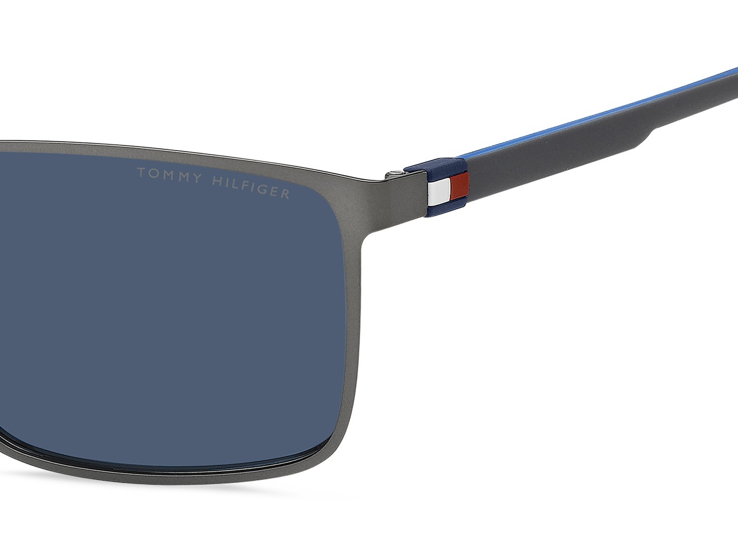 Sunglasses Tommy Hilfiger Th 2319/S 208660 R80 KU color matte dark ruthenium shape rectangle lenses blue