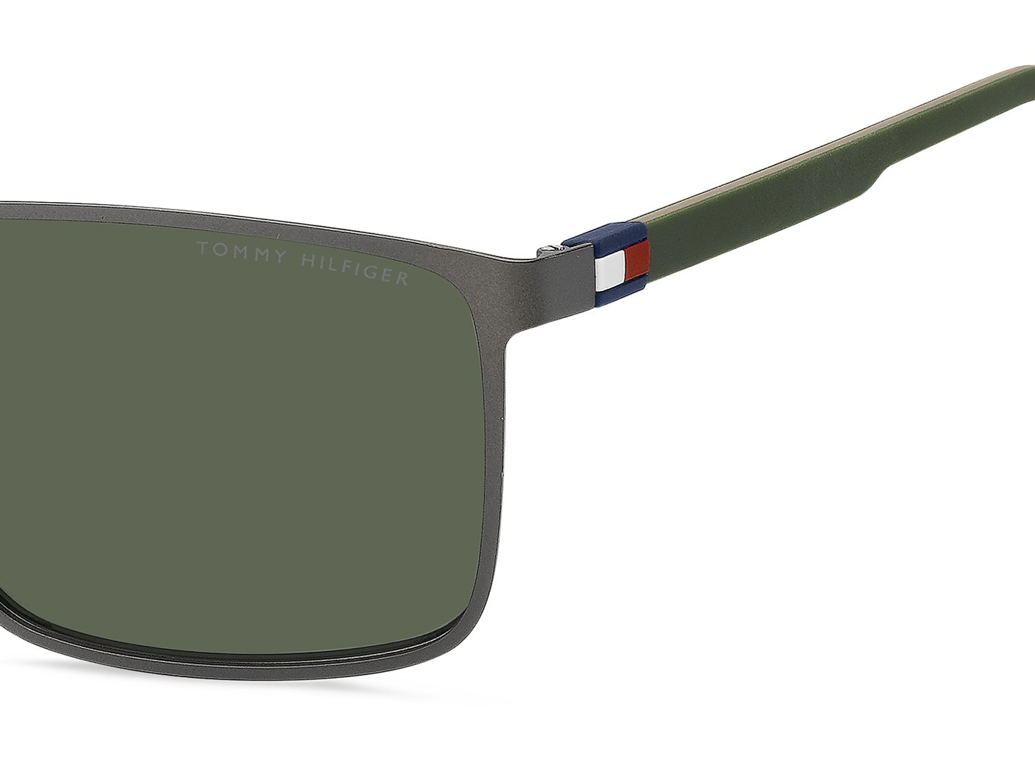 Sunglasses Tommy Hilfiger Th 2319/S 208660 SVK QT color matte ruthenium black shape rectangle lenses green
