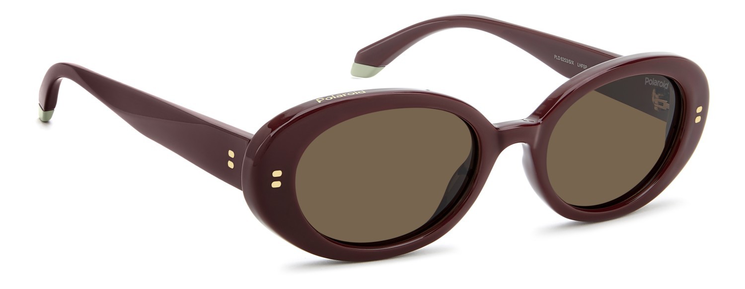 Occhiali da sole Polaroid Pld 6253/S 208663 LHF SP colore burgundy forma ovale lenti brown polarized